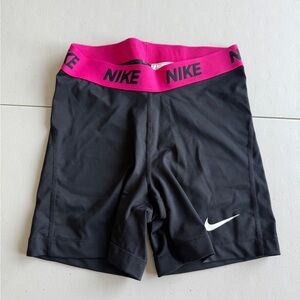 Nike Black and Pink Spandex Shorts